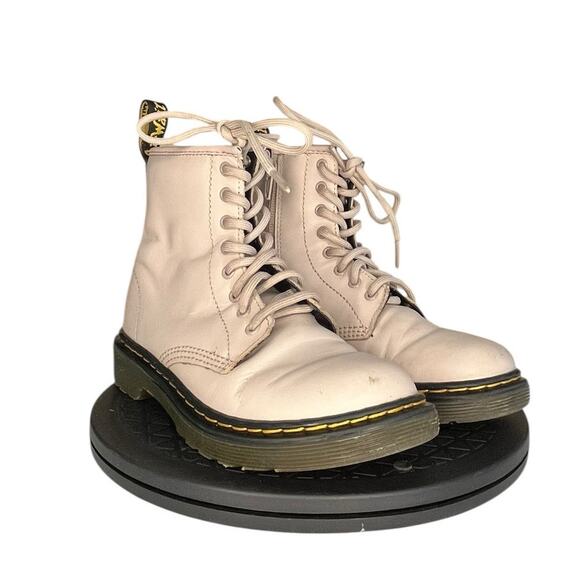 Doc Dr. Martens 25634 Side-Zip Combat Boots Size 1 Taupe - Picture 3 of 6